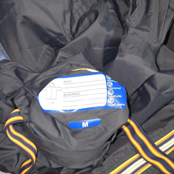 K-Way Le Vrai 3.0 Claude Mens Black Full Zip Waterproof Hooded Packable Size Med - Picture 2 of 5